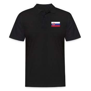 Slowakei Flagge - Männer Poloshirt - Schwarz - Vorne - Kai (181cm)