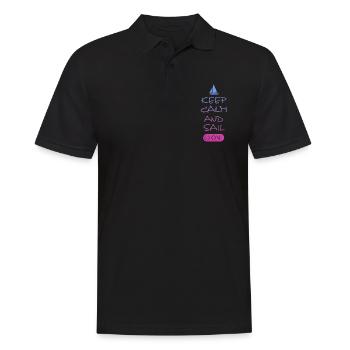 Sailing, Sail On, Spruch für Segler - Männer Poloshirt - Schwarz - Vorne - Kai (181cm)