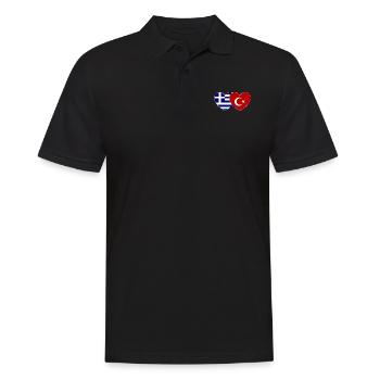 Grèce Turquie Drapeau Coeur - Polo Homme - noir - Devant - Kai (181cm)