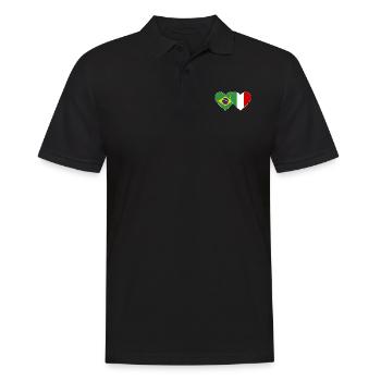 Italie Brésil Drapeau Coeur large - Polo Homme - noir - Devant - Kai (181cm)