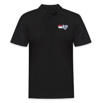 Syrie Grèce Flag Coeur - Polo Homme - noir - Devant - Kai (181cm)
