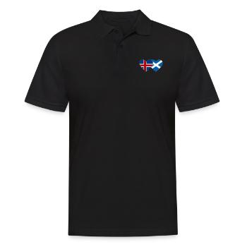 Islande Écosse Flag Heart - Polo Homme - noir - Devant - Kai (181cm)