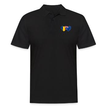 Rumänien Australien Flagge Herz - Männer Poloshirt - Schwarz - Vorne - Kai (181cm)