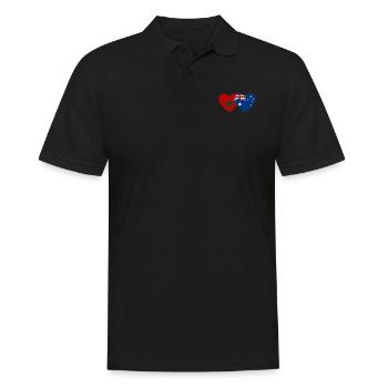 Morocco Australia Flag Heart - Men's Polo Shirt - black - Front - Kai (181cm)