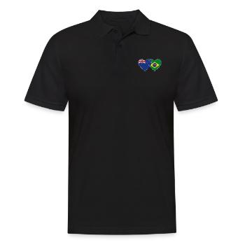 Nouvelle-Zélande Brésil Flag Heart - Polo Homme - noir - Devant - Kai (181cm)