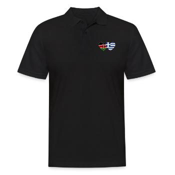 Kenya Grèce Flag Heart - Polo Homme - noir - Devant - Kai (181cm)