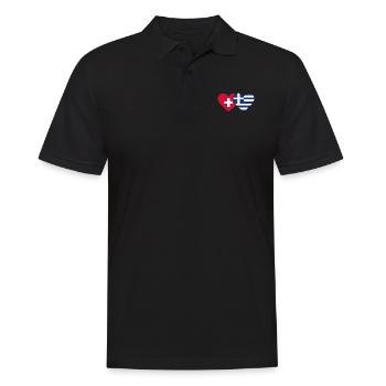 Suisse Grèce Flag Heart - Polo Homme - noir - Devant - Kai (181cm)