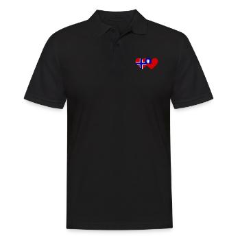 Norway Taiwan Flag Heart - Men's Polo Shirt - black - Front - Kai (181cm)