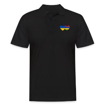 Ukraine Mauritius Flag Heart - Men's Polo Shirt - black - Front - Kai (181cm)