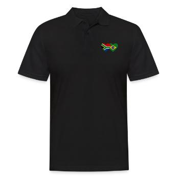 Afrique du Sud Brésil Flag Heart - Polo Homme - noir - Devant - Kai (181cm)