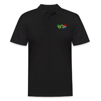 Brésil Afrique du Sud Flag Heart - Polo Homme - noir - Devant - Kai (181cm)