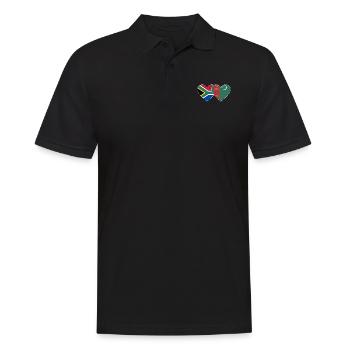 Afrique du Sud Turkménistan Flag Heart - Polo Homme - noir - Devant - Kai (181cm)