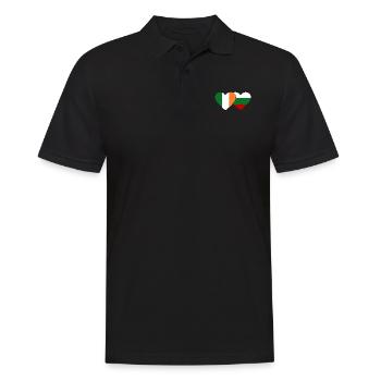 Irland Bulgarien Flagge Herz - Männer Poloshirt - Schwarz - Vorne - Kai (181cm)