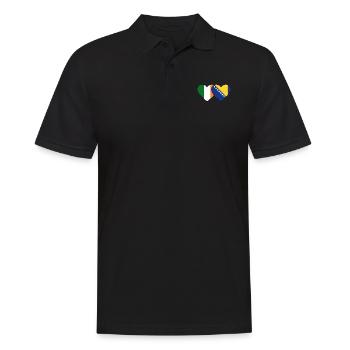 Irland Bosnien Flagge Herz - Männer Poloshirt - Schwarz - Vorne - Kai (181cm)