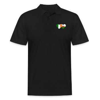 Ireland Wales Flag Heart - Men's Polo Shirt - black - Front - Kai (181cm)