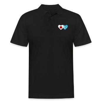 Cœur du drapeau ouïghour du Japon - Polo Homme - noir - Devant - Kai (181cm)