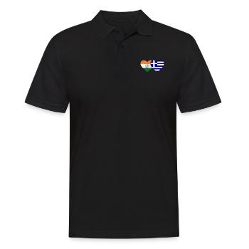 Inde Grèce Drapeau Coeur - Polo Homme - noir - Devant - Kai (181cm)
