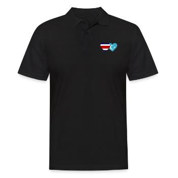 Coeur de drapeau ouïghour du Costa Rica - Polo Homme - noir - Devant - Kai (181cm)