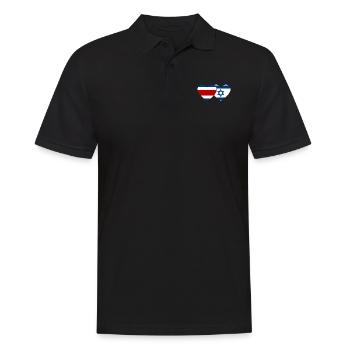 Costa Rica Israël drapeau coeur - Polo Homme - noir - Devant - Kai (181cm)