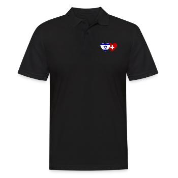 Israël Suisse Coeur Drapeau - Polo Homme - noir - Devant - Kai (181cm)