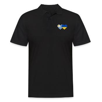 Uruguay Ukraine Herz Flagge - Männer Poloshirt - Schwarz - Vorne - Kai (181cm)