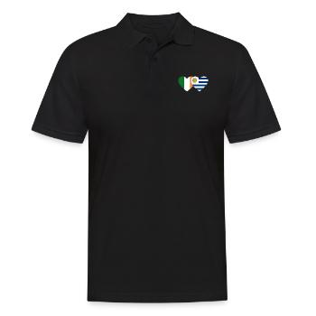 Irland Uruguay Herz Flagge - Männer Poloshirt - Schwarz - Vorne - Kai (181cm)