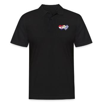 Croatia Uruguay Heart Flag - Men's Polo Shirt - black - Front - Kai (181cm)