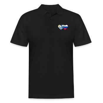Uruguay Slovénie Drapeau du cœur - Polo Homme - noir - Devant - Kai (181cm)