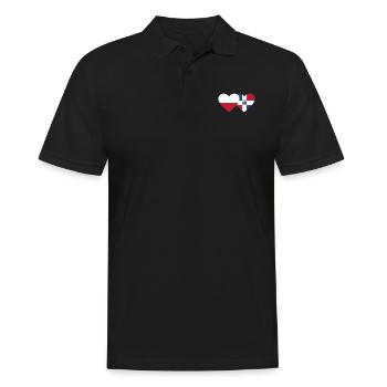 Pologne République dominicaine Flag Heart - Polo Homme - noir - Devant - Kai (181cm)
