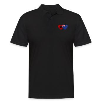 Albanien Neuseeland Flagge Herz - Männer Poloshirt - Schwarz - Vorne - Kai (181cm)