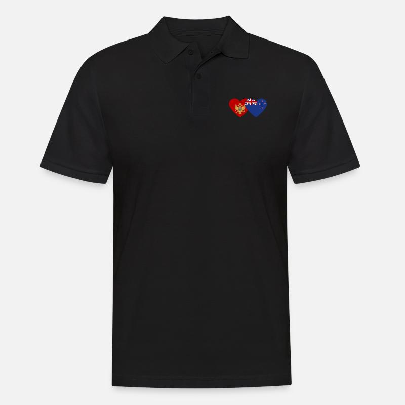 Montenegro Neuseeland Flagge - Männer Poloshirt - Schwarz