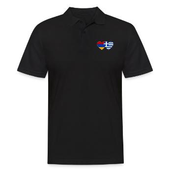 Armenien Griechenland Flagge Herz - Männer Poloshirt - Schwarz - Vorne - Kai (181cm)