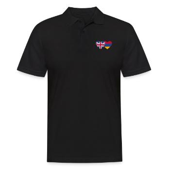 England Armenien Flagge Herz - Männer Poloshirt - Schwarz - Vorne - Kai (181cm)