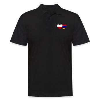 Polen Armenien Flagge Herz - Männer Poloshirt - Schwarz - Vorne - Kai (181cm)