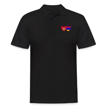 Monténégro Arménie Drapeau Coeur - Polo Homme - noir - Devant - Kai (181cm)