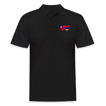 Taiwan Arménie drapeau coeur - Polo Homme - noir - Devant - Kai (181cm)