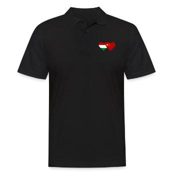 Hungary China Heart Flag - Men's Polo Shirt - black - Front - Kai (181cm)