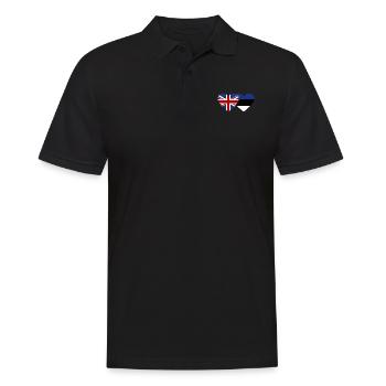 England Estland Flagge Herz - Männer Poloshirt - Schwarz - Vorne - Kai (181cm)