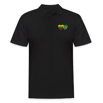 Lituanie Brésil Flag Coeur - Polo Homme - noir - Devant - Kai (181cm)