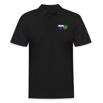 Drapeau de la Russie et du Brésil - Polo Homme - noir - Devant - Kai (181cm)