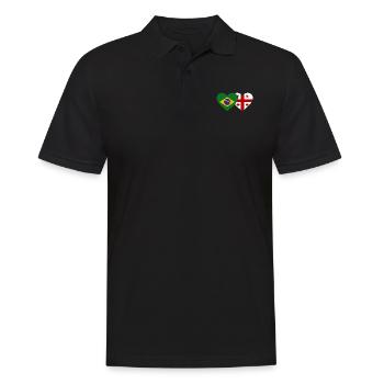 Brasilien Georgien Flagge Herz - Männer Poloshirt - Schwarz - Vorne - Kai (181cm)
