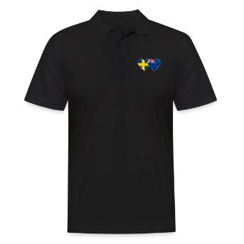 Schweden Neuseeland Flagge Herz - Männer Poloshirt - Schwarz - Vorne - Kai (181cm)