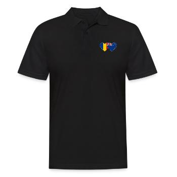 Rumänien Neuseeland Flagge Herz - Männer Poloshirt - Schwarz - Vorne - Kai (181cm)