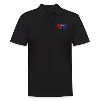 Marokko Neuseeland Flagge Herz - Männer Poloshirt - Schwarz - Vorne - Kai (181cm)