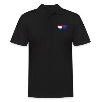 Luxemburg Neuseeland Flagge Herz - Männer Poloshirt - Schwarz - Vorne - Kai (181cm)