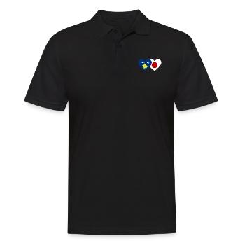 Cœur du drapeau du Japon du Kosovo - Polo Homme - noir - Devant - Kai (181cm)
