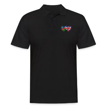 Namibia Great Britain Flag Heart - Men's Polo Shirt - black - Front - Kai (181cm)