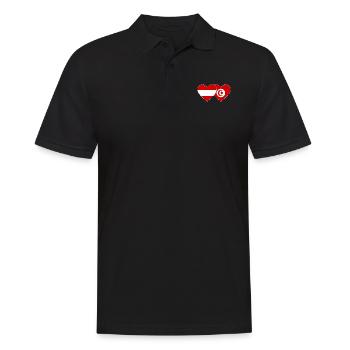 Österreich Tunesien Flagge Herz - Männer Poloshirt - Schwarz - Vorne - Kai (181cm)