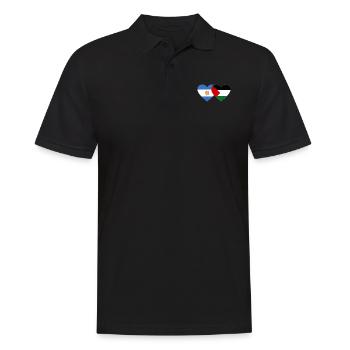 Argentina Palestine Flag Heart Used - Men's Polo Shirt - black - Front - Kai (181cm)