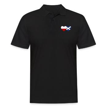 Polen Schottland Flagge Herz - Männer Poloshirt - Schwarz - Vorne - Kai (181cm)